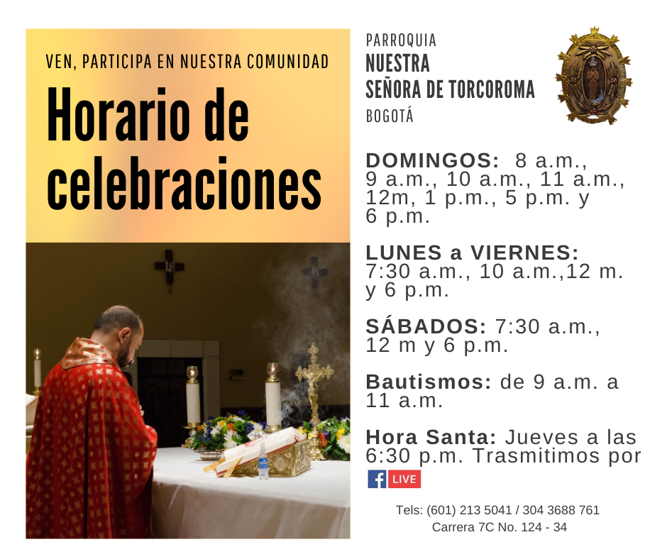 Horario misas Torcoroma