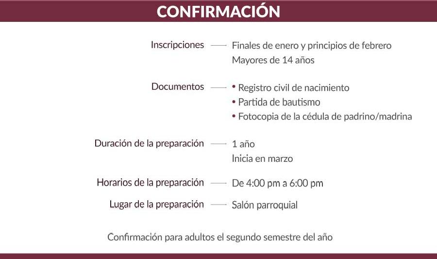 CONFIRMACIÓN 